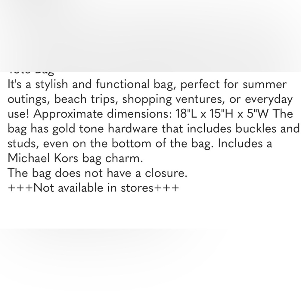 Michael Kors tan Woven straw Tote gold leather straps studded logo charm - Picture 11 of 11